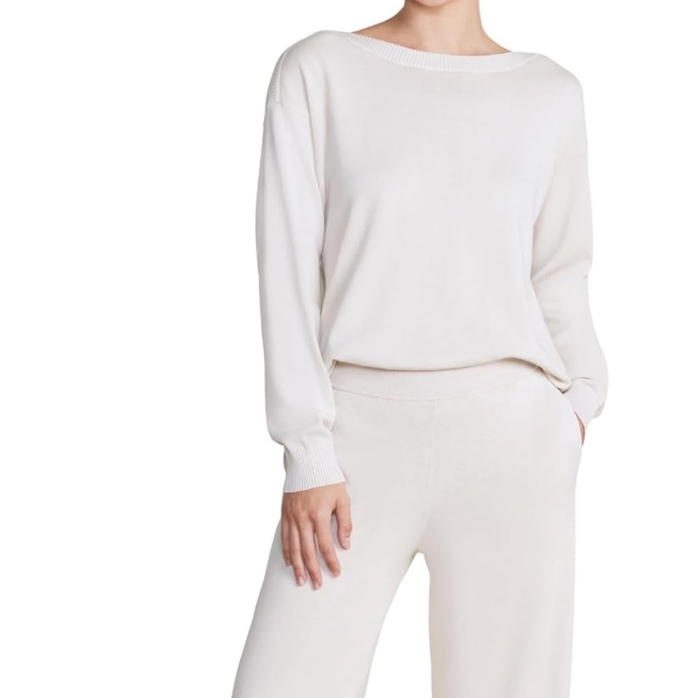 NWT Barefoot Dreams Sand Dune Sunbleached Boatneck Pullover